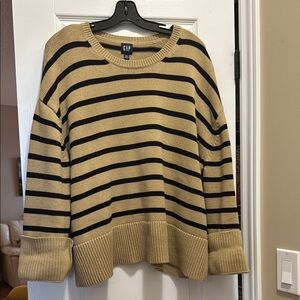GAP Tan and Black Striped Sweater